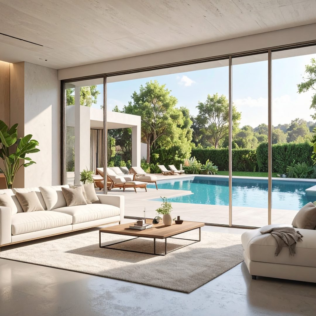 Firefly_Grande baie vitrée panoramique coulissante minimaliste, profilés aluminium ultra fins 972610