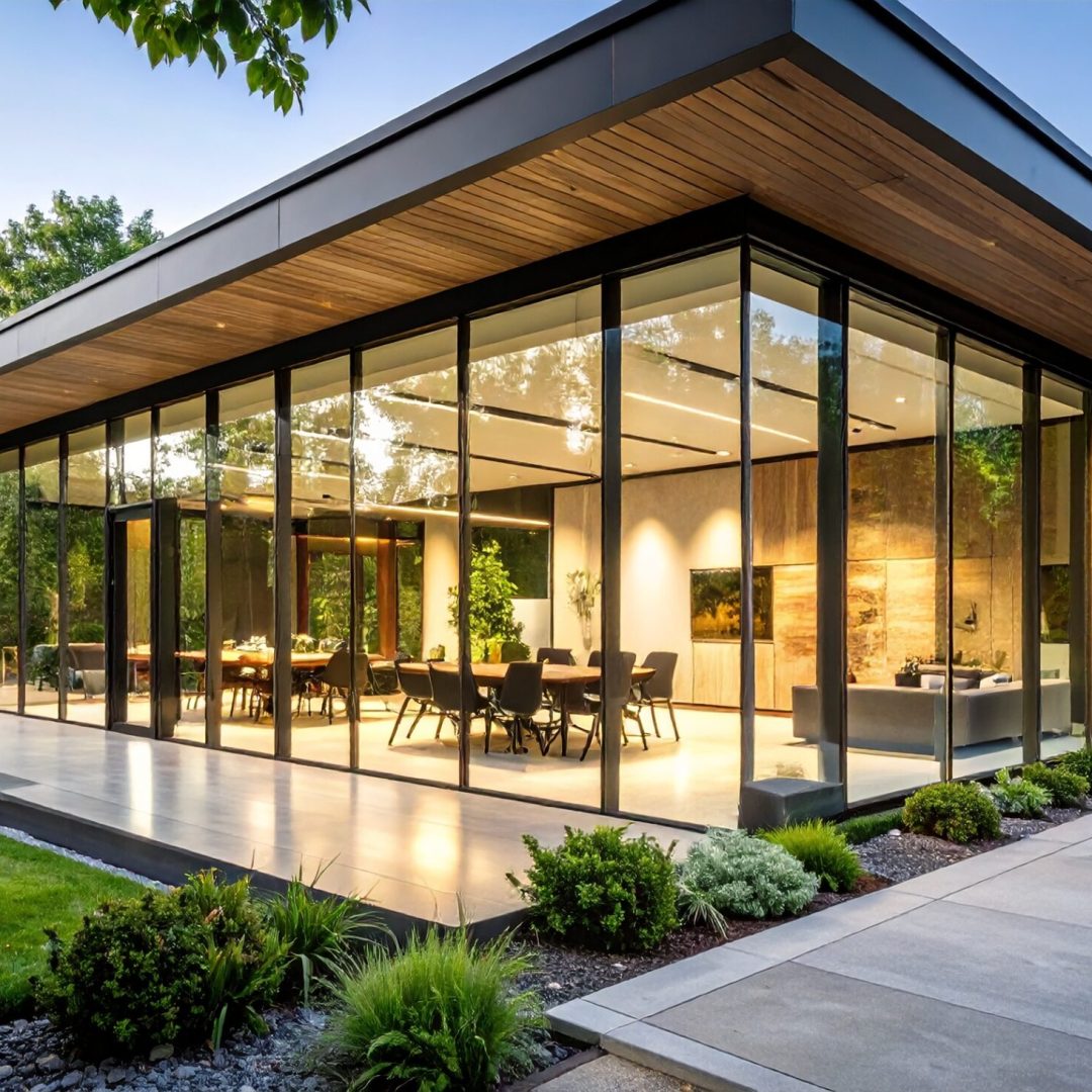 Firefly_Photo ultra réaliste d’un bâtiment moderne abritant un bureau d’architecte, avec une 594907