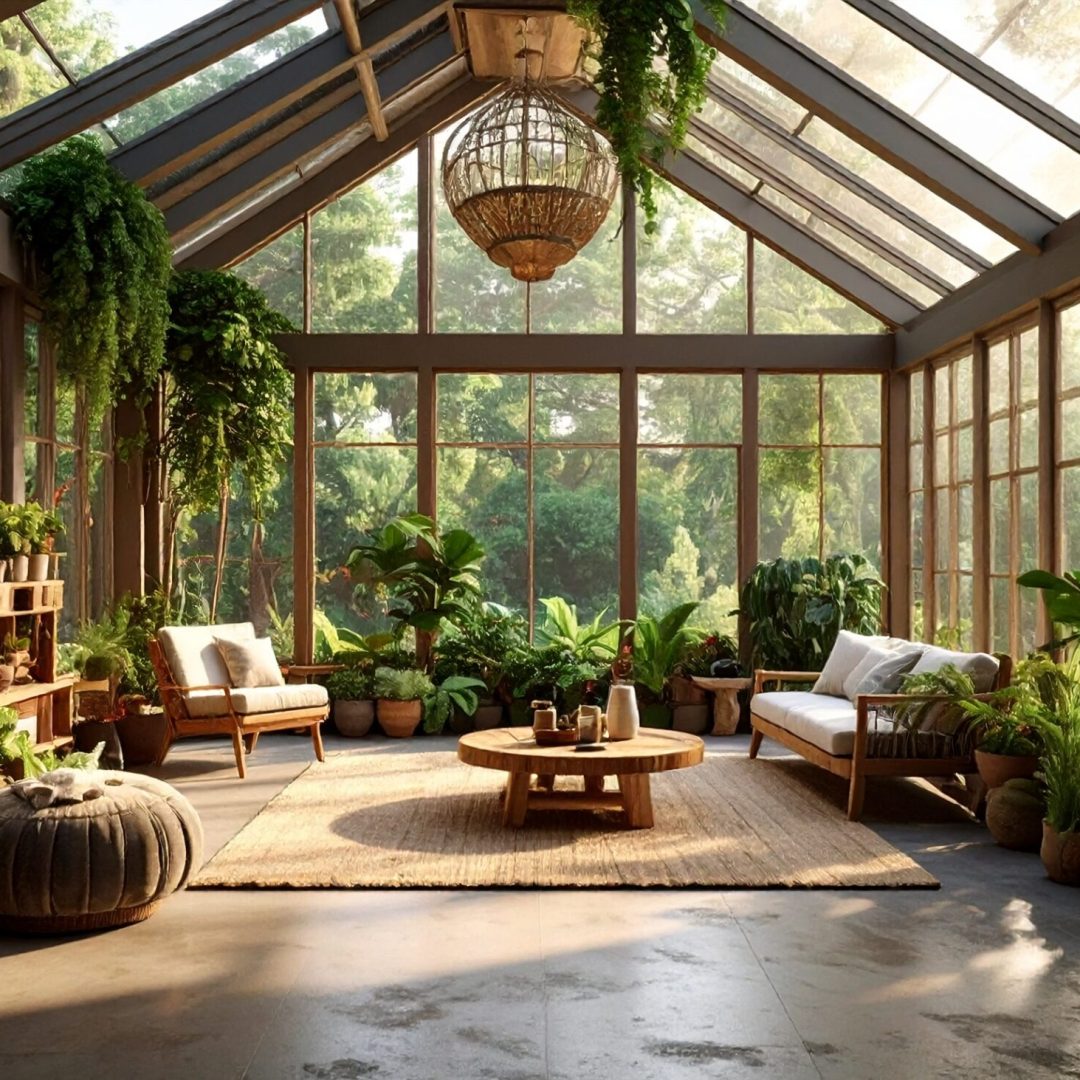 Firefly_Photo ultra réaliste d’un jardin d’hiver installé dans une véranda vitrée en aluminiu 637361