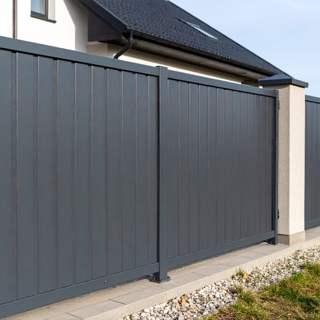 Firefly_Photo ultra réaliste d’une clôture extérieure en aluminium thermolaqué, installée en 498605