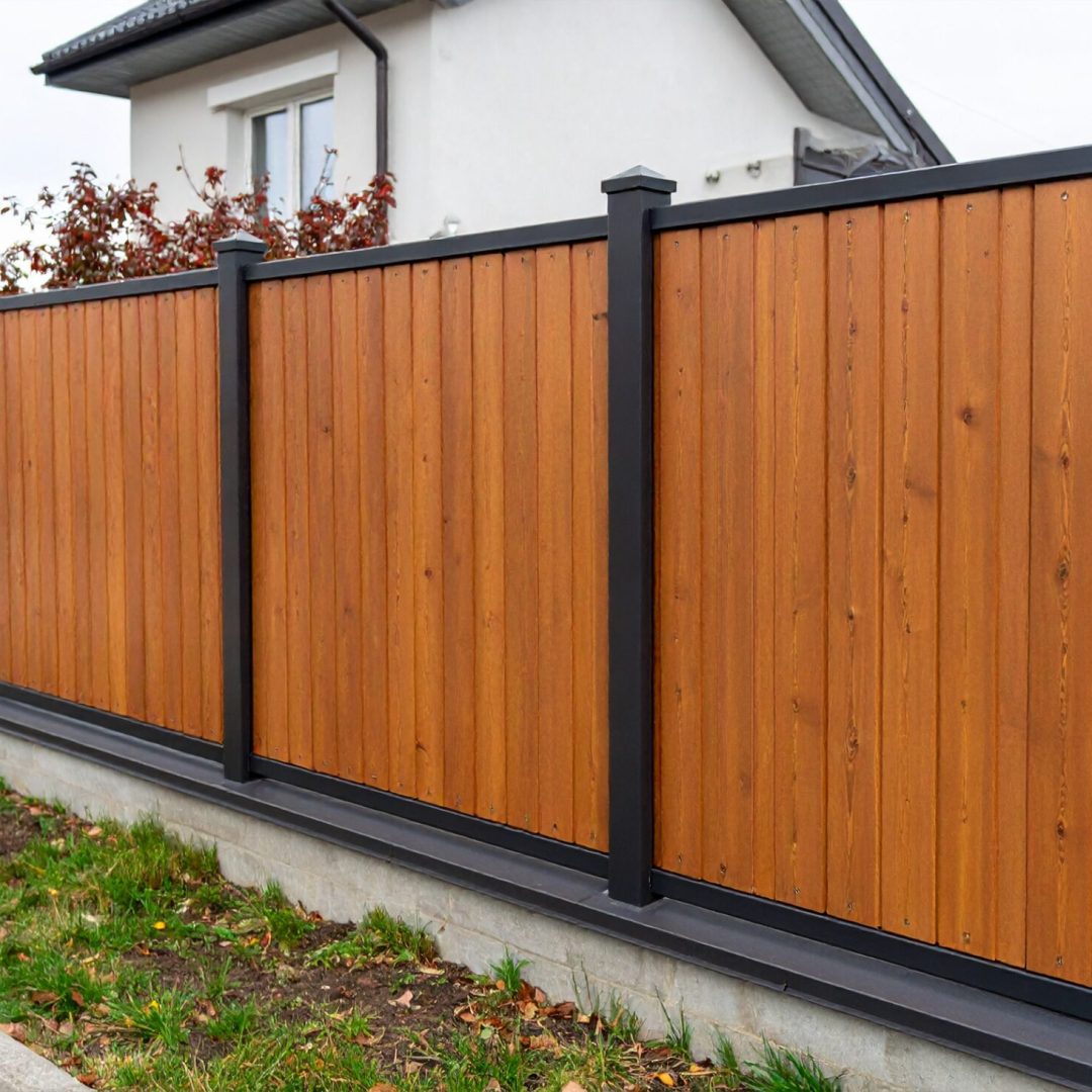 Firefly_Photo ultra réaliste d’une clôture extérieure installée en limite de propriété, devan 744970