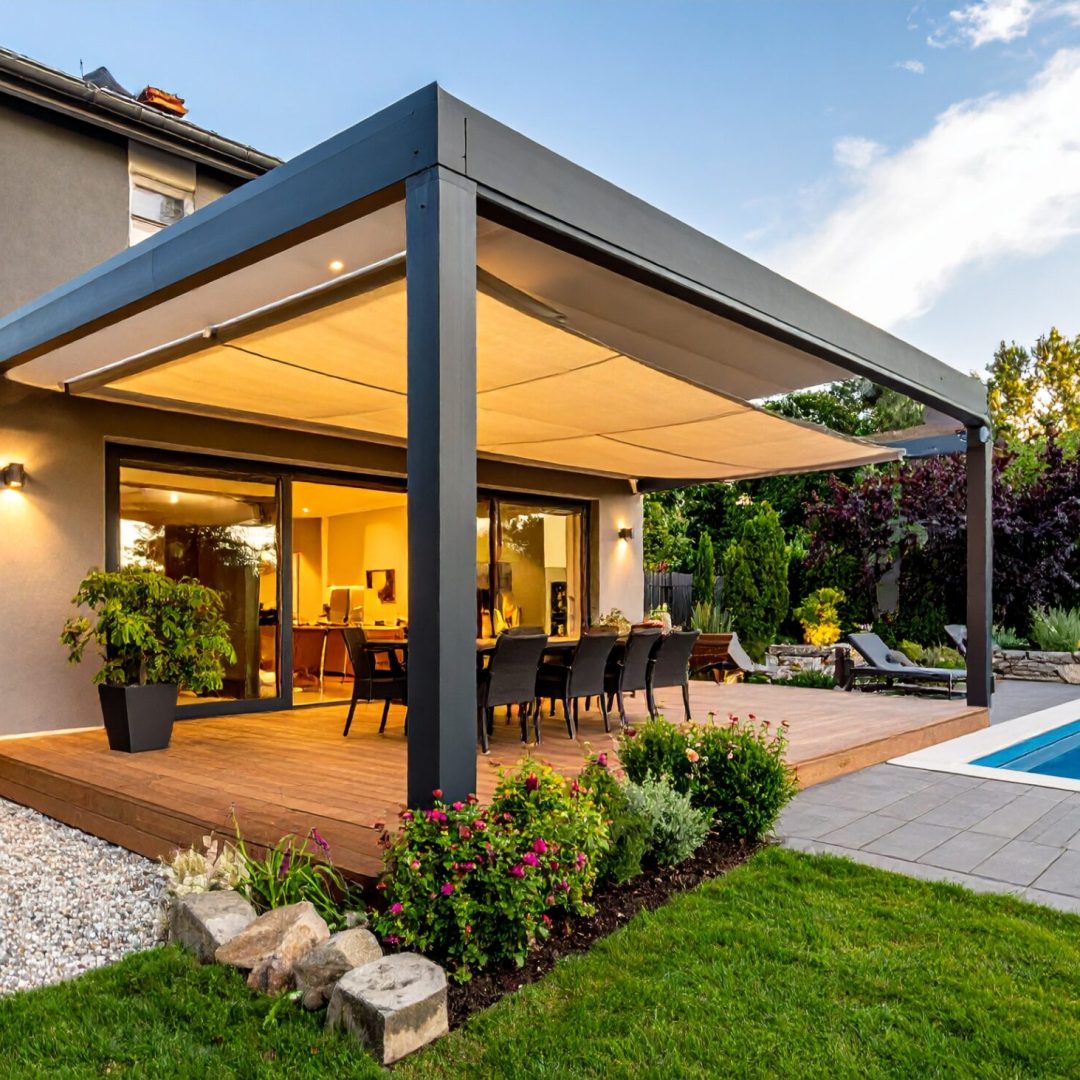 Firefly_Photo ultra réaliste d’une pergola en aluminium avec toit rétractable, installée sur 615905