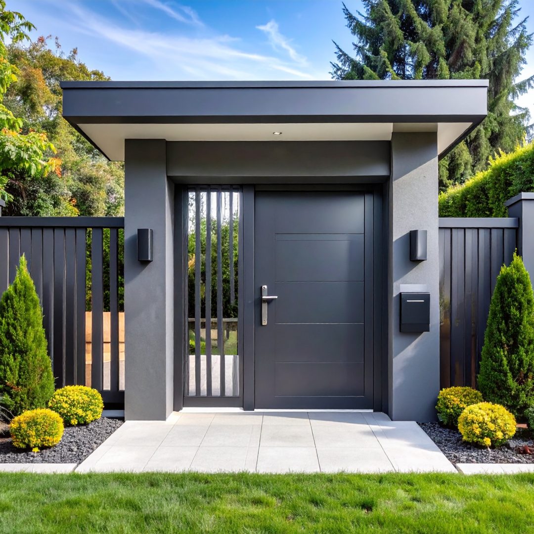 Firefly_Photorealistic image of a sleek pedestrian gate (portillon) matching a modern aluminu 799816