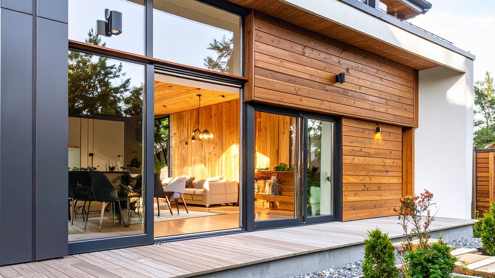 Firefly_Une menuiserie mixte bois-alu par capotage installée sur une maison moderne, montrant 700070