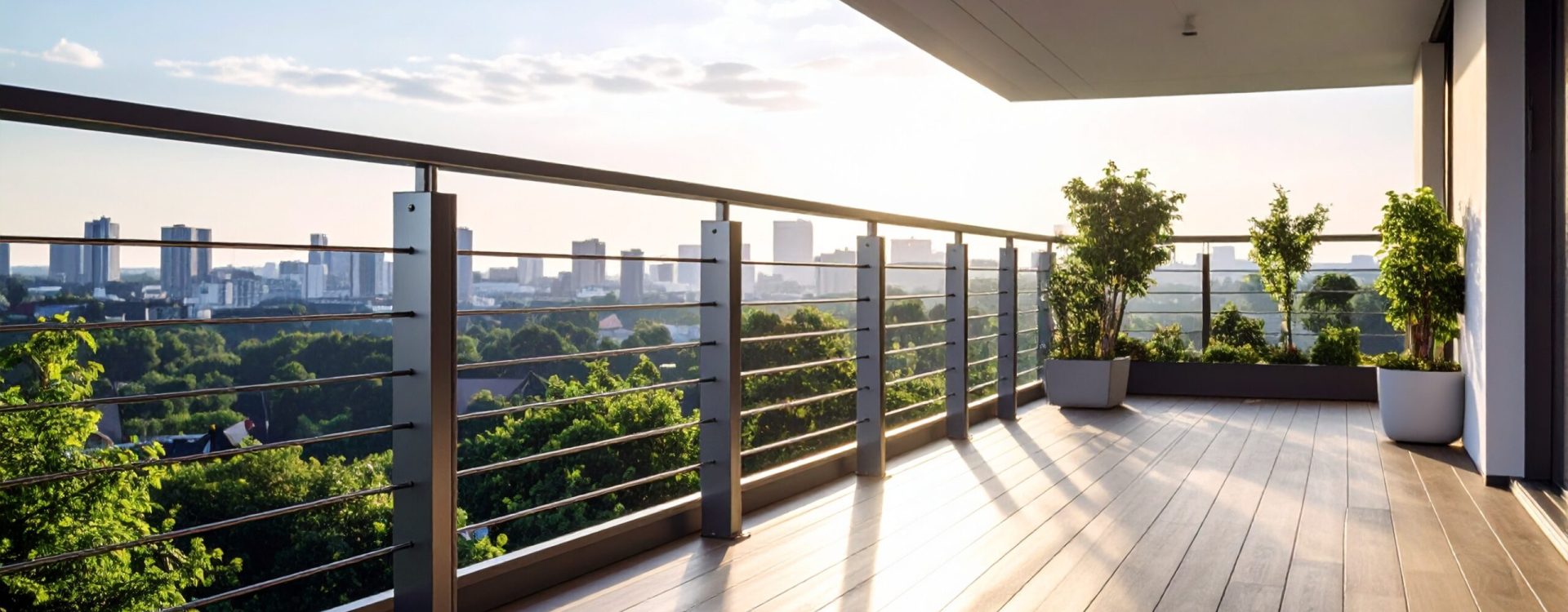 Firefly_mezzanine avec garde-corps metal; balustrade métallique; vue en situation sur une ter 746560