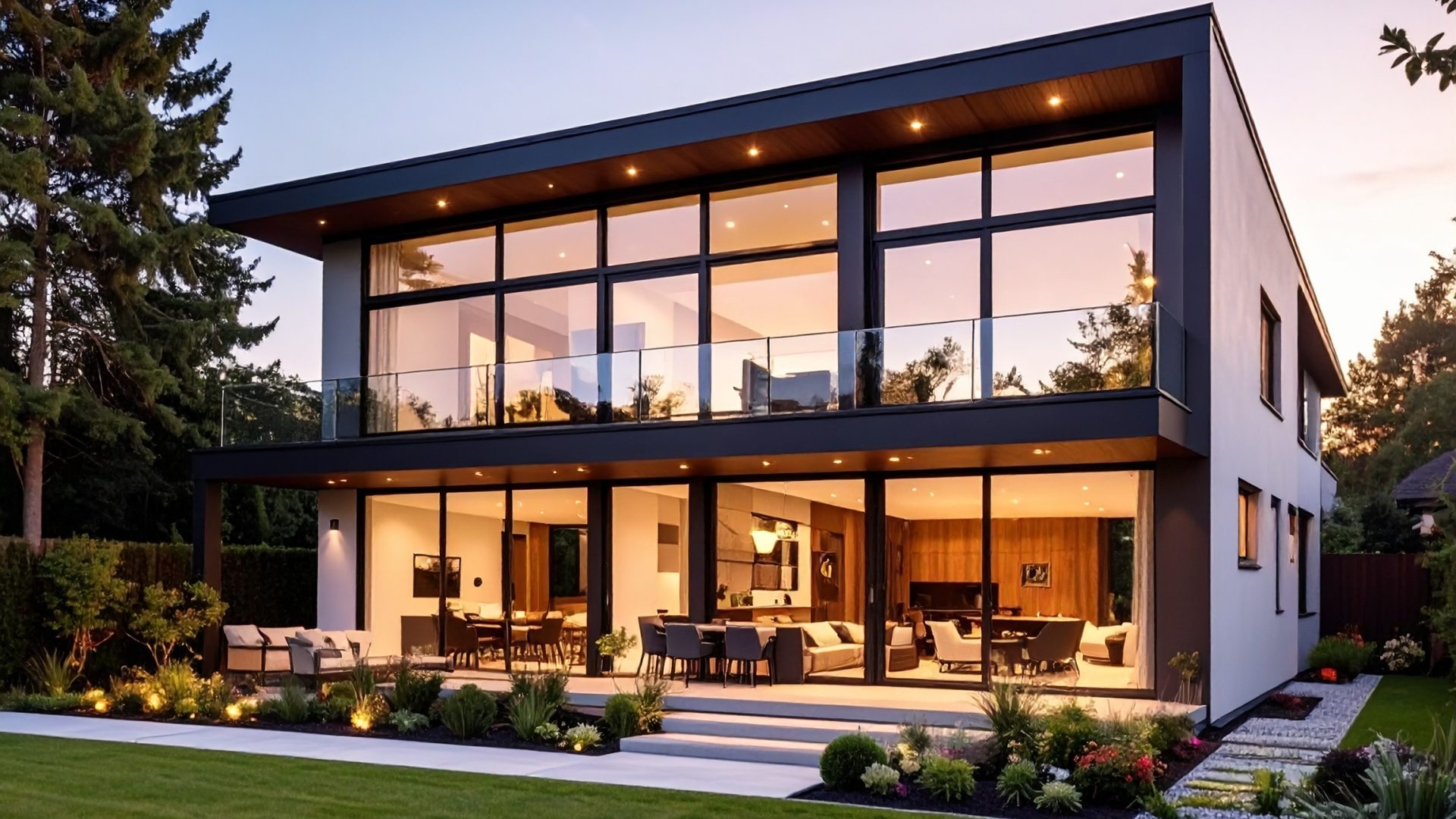 Firefly_photo d'une maison haut de gammes avec grande fenetre en aluminium 94969