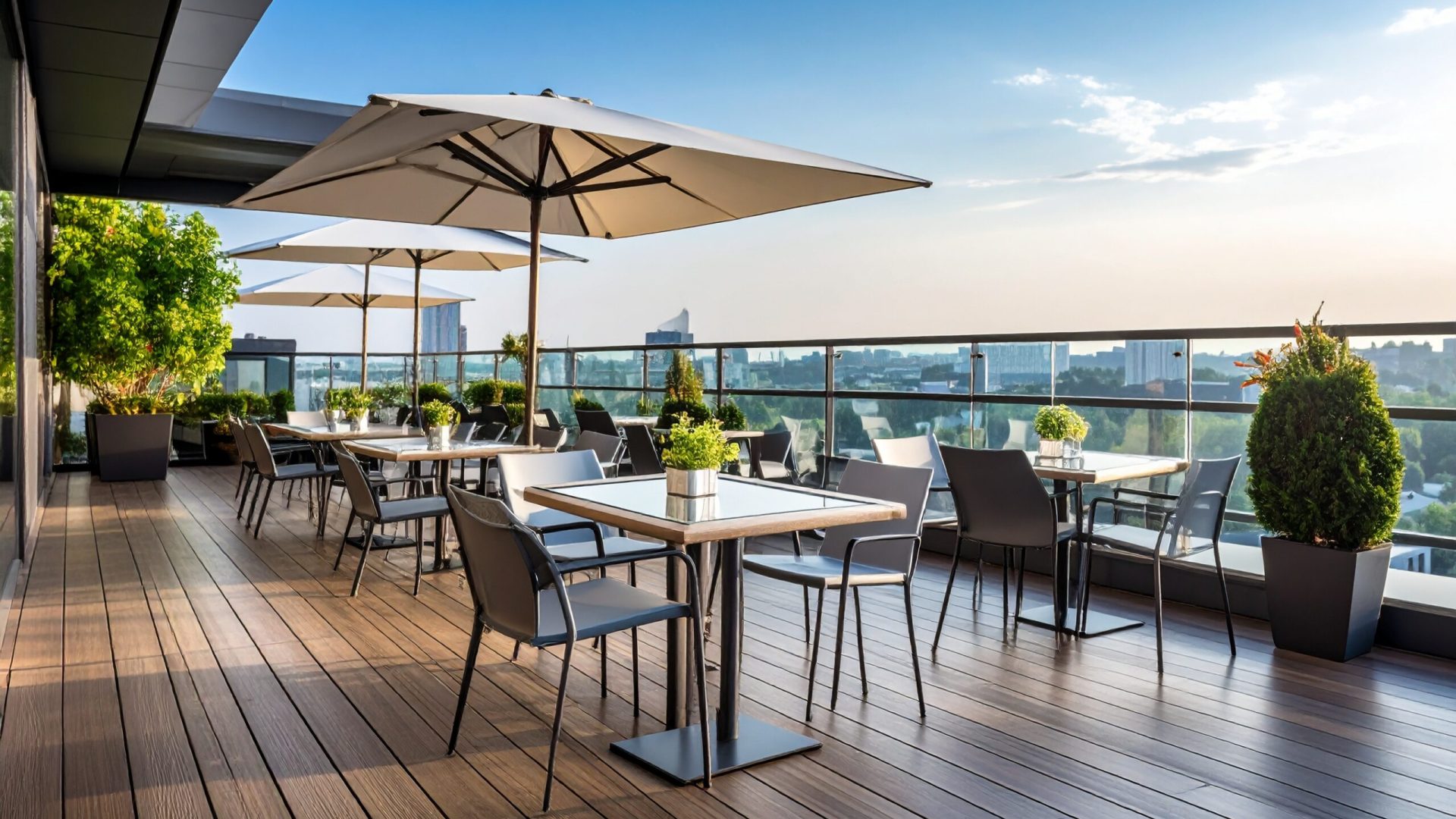 Firefly_terrasse de resturant vitrée pour proteger du vent 357907